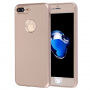 Etui plastikowe do iPhone 8 Plus / 7 Plus z ochroną 360° - chroni część przednią i tylną - złote