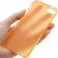 Ultra cienkie (0,3 mm) półprzezroczyste matowe etui dla iPhone 5 / 5S / SE (2016) - pomarańczowe
