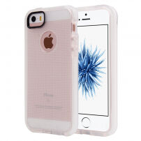 Półprzezroczyste etui ochronne do iPhone 5 / 5S / SE (2016) z tkaną teksturą - białe