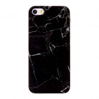 Etui ochronne plastikowe dla iPhone 5 / 5S / SE (2016) - czarny marmur