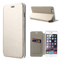 Otwierany / flip skórzany futerał dla Apple iPhone 6 / 6S - champagne