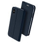 DUX DUCIS Futerał ze stojakiem i przegrodami na dokumenty dla Apple iPhone XS / iPhone X - ciemnoniebieski