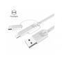 MCDODO USB kabel z lightning / micro USB / USB-C złączami dla Apple iPhone - 1 m - biały