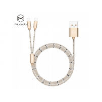 MCDODO USB kabel z dwoma złączami lightning dla Apple iPhone - 1 m - złoty