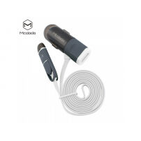 MCDODO 3w1 ładowarka samochodowa ze złączami lightning / micro USB i dwoma portami USB dla Apple iPhone / iPad / iPod - 1,2 m -biała