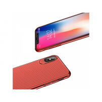 MCDODO etui ochronne z plastikowym wzorem dla Apple iPhone XS / iPhone X - czerwone