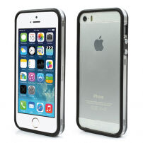 Futerał / etui bumper dla Apple iPhone 5 / 5S / SE (2016) - czarny / przezroczysty