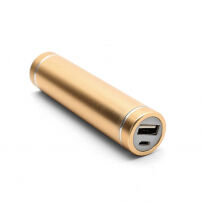 Mini bateria zewnętrzna / power bank 2600mAh - rozmiar szminki - złota