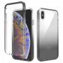 Odporny na wstrząsy dwukolorowy przezroczysty futerał do iPhone XS Max - czarne