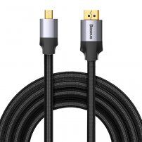 Baseus pleciony kabel o dużej prędkości ze złączami Mini DP / DP - 3m - czarny