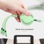 3w1 kabel zwijany do transmisji danych i ładowania USB-A / USB-C / Lightning / micro USB do iPhone / iPad / iPod / AirPods - 1 m - fioletowy