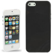 Etui ochronne lśniące tylne z miękkiego plastiku dla Apple iPhone 5 / 5S / SE (2016) - czarne