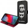 Karl Lagerfeld Heads pokrowiec flip do iPhone 12 mini - czarne