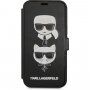 Karl Lagerfeld Heads pokrowiec flip do iPhone 12 Pro Max - czarne
