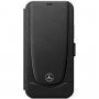 Mercedes Perforated Leather pokrowiec flip do iPhone 12 Pro Max - czarne