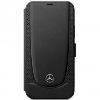 Mercedes Perforated Leather pokrowiec flip do iPhone 12 Pro Max - czarne