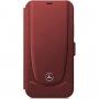 Mercedes Perforated Leather pokrowiec flip do iPhone 12 mini - czerwony