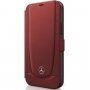 Mercedes Perforated Leather pokrowiec flip do iPhone 12 mini - czerwony