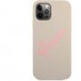 Guess Vintage Script etui silikonowe do iPhone 12 Pro Max - beżowe