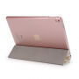 Ochronne etui / futerał z funkcją usypiania i stojakiem dla Apple iPad Pro 9,7" / Air 2 - białe z różowo-złotym wzorem