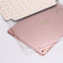 Ochronne etui / futerał z funkcją usypiania i stojakiem dla Apple iPad Pro 9,7" / Air 2 - białe z różowo-złotym wzorem