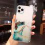 Przezroczyste etui odporne na wstrząsy ze wzorem marmuru do iPhone 12 Pro Max - niebieskie