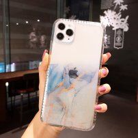 Przezroczyste etui odporne na wstrząsy ze wzorem marmuru do iPhone 11 Pro Max - jasnoniebieski