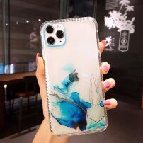 Przezroczyste etui odporne na wstrząsy ze wzorem marmuru do iPhone 11 - jasnoniebieskie