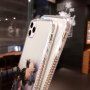 Przezroczyste etui odporne na wstrząsy ze wzorem marmuru do iPhone 12 Pro Max - ciemnofioletowe