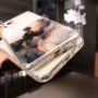 Przezroczyste etui odporne na wstrząsy ze wzorem marmuru do iPhone 12 Pro Max - ciemnofioletowe