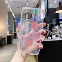Miękkie zmieniające się etui z różowymi gwiazdkami i planetami do iPhone 11 Pro - przezroczyste