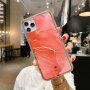 Etui marmurowe odporne na uderzenia do iPhone 12 / 12 Pro - koralowy