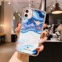 Etui odporne na uderzenia ze wzorem marmuru do iPhone 12 mini - królewski niebieski