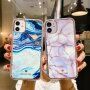 Etui odporne na uderzenia ze wzorem marmuru do iPhone 12 mini - królewski niebieski