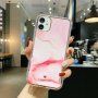 Etui odporne na uderzenia ze wzorem marmuru do iPhone 12 mini - różowy