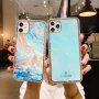 Etui odporne na uderzenia ze wzorem marmuru do iPhone 12 mini - jasnoniebieskie