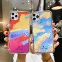 Ochronne etui odporne na wstrząsy abstrakcja do iPhone 12 mini - żółto - fuksjowy