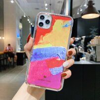 Ochronne etui odporne na wstrząsy abstrakcja do iPhone 12 Pro Max - żółto - fuksjowy