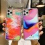 Ochronne etui odporne na wstrząsy abstrakcja do iPhone 12 mini - niebiesko - różowy