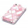 Etui z miękkiego plastiku marmurowa mozaika dla iPhone 5 / 5S / SE (2016) - różowo-białe
