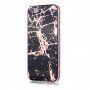 Etui z miękkiego plastiku marmur do iPhone 5 / 5S / SE (2016) - czarno-złote