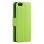 Pokrowiec flip z teksturą skóry do iPhone 5 / 5S / SE (2016) - zielony
