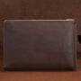 Stylowa torba ze skóry dla iPad do 13" / MacBook do 14" - ciemnobrązowa