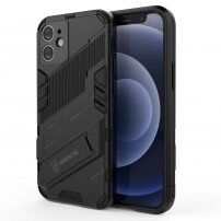 Trwałe etui ochronne ze stojakiem do iPhone 12 mini - czarny