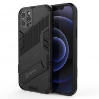 Trwałe etui ochronne ze stojakiem do iPhone 12 Pro - czarny