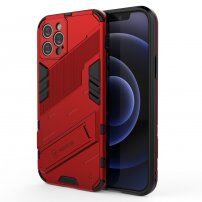 Trwałe etui ochronne ze stojakiem do iPhone 12 Pro - czerwony
