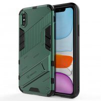 Trwałe etui ochronne ze stojakiem do iPhone XR - zielone