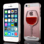 Etui plastikowe z płynnym winem w plastikowym kieliszku dla Apple iPhone SE (2016) / 5S / 5