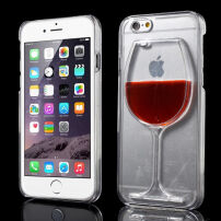 Etui plastikowe z płynnym winem w plastikowym kieliszku dla Apple iPhone 6 / 6S