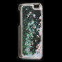 Etui ochronne z ruchomymi cekinami dla Apple iPhone 6 / 6S - jasnoniebieskie cekiny z różowymi serduszkami